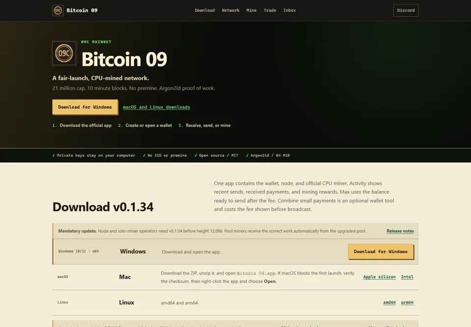 Bitcoin 09 live website