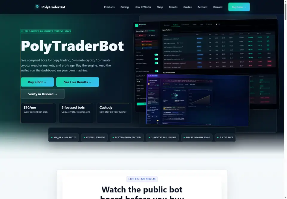 PolyTraderBot live website
